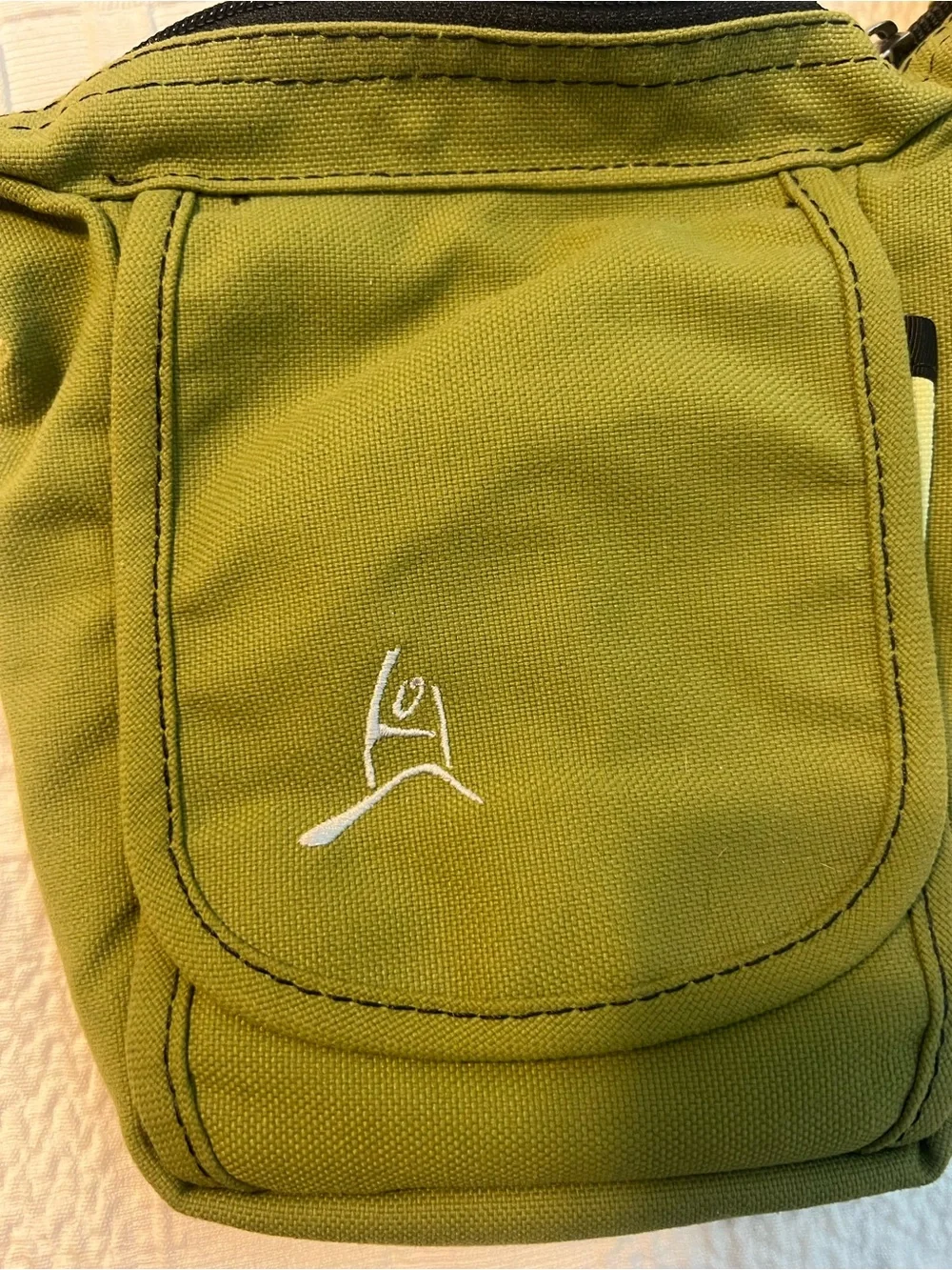 Olive Green Crossbody Sling Bag with Adjustable Strap - Unbranded